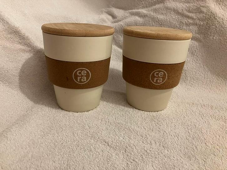 Kop tas Beker gobelet / ecologisch in bamboe & kurk, Diversen, Kerst, Zo goed als nieuw, Ophalen of Verzenden