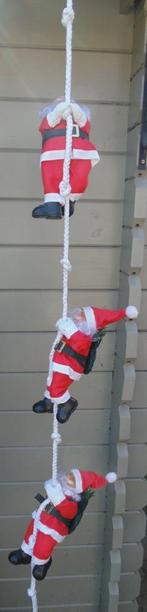 Kerstmannen klimmend aan touw, Ophalen of Verzenden, Gebruikt