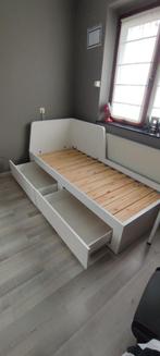 IKEA FLEKKE 1- of 2-zitsslaapbank (2 laden+boxspring), Ophalen, Zo goed als nieuw, Wit