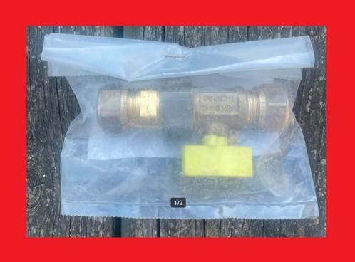 Nieuw gaskraan gaskogelkraan 15 x 15 mm 2x knel recht wasco, Doe-het-zelf en Bouw, Chauffageketels en Boilers, Nieuw, Ophalen of Verzenden