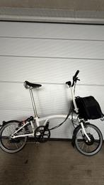 Brompton electric H6L wit Brooks zadel 6versnellingen 2 tas, Fietsen en Brommers, Ophalen, Brompton, 14 tot 16 inch, Versnellingen