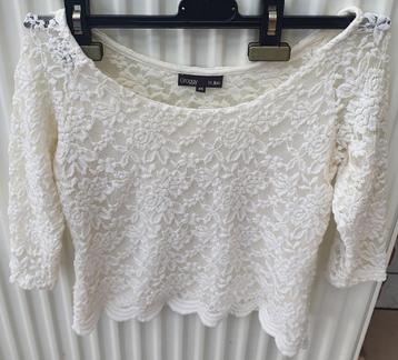 Witte korte kanten blouse maat XS van Groggy van bij JBC beschikbaar voor biedingen
