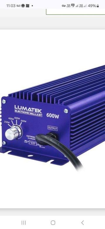 Balast lumatek 600w neuf, Enlèvement, Neuf