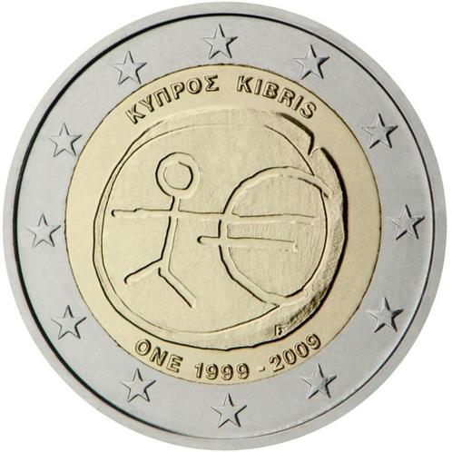 2 euro Cyprus 2009 - 10 jaar EMU (UNC), Postzegels en Munten, Munten | Europa | Euromunten, Losse munt, 2 euro, Cyprus, Ophalen of Verzenden