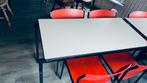8 stapelbare tafels en 20 stapelbare stoelen., Huis en Inrichting, Ophalen, Gebruikt, 100 tot 150 cm, 50 tot 100 cm