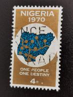 Nigeria 1970 - landkaart met provinciehoofdsteden, Ophalen of Verzenden, Nigeria, Gestempeld