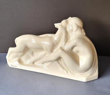  ✔️Louis Fontinelle Art Deco keramische sculptuur 1930 beschikbaar voor biedingen