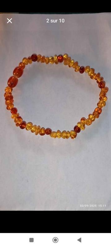 Armband met natuurlijke amber kralen  beschikbaar voor biedingen