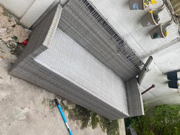 Gratis! Loungebank, Tuin en Terras, Tuinsets en Loungesets, Ophalen, Gebruikt, Rotan, 3 zitplaatsen