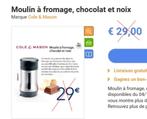 Moulin/râpe pour fromage/chocolat/noix..., Comme neuf, Enlèvement ou Envoi