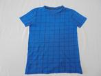 Hema felblauwe t-shirt met zwarte lijnen maat 152, Jongen, Gebruikt, Ophalen of Verzenden, Shirt of Longsleeve