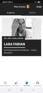 2 tickets lara fabian, Tickets en Kaartjes, Concerten | Pop, December