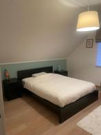 Mooie slaapkamerset 140x200 met nachtkastjes & beddengoed, Ophalen, Zwart, 140 cm, Zo goed als nieuw