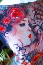 leuk sprankelend top face T-shirt, Taille 42/44 (L), Manches courtes, Autres couleurs, Comme neuf