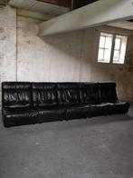 Vintage Modulaire Zwarte Sofa 5-delig, Ophalen, Overige materialen, Gebruikt, Hoekbank
