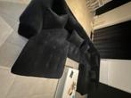 Hoekbank 5-zits met chaise longue  Stof zwart Links, Ophalen, 300 cm of meer, Zo goed als nieuw, Vierpersoons of meer