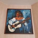 Gitaarspeler op doek geschilderd, Antiek en Kunst, Kunst | Schilderijen | Modern, Ophalen