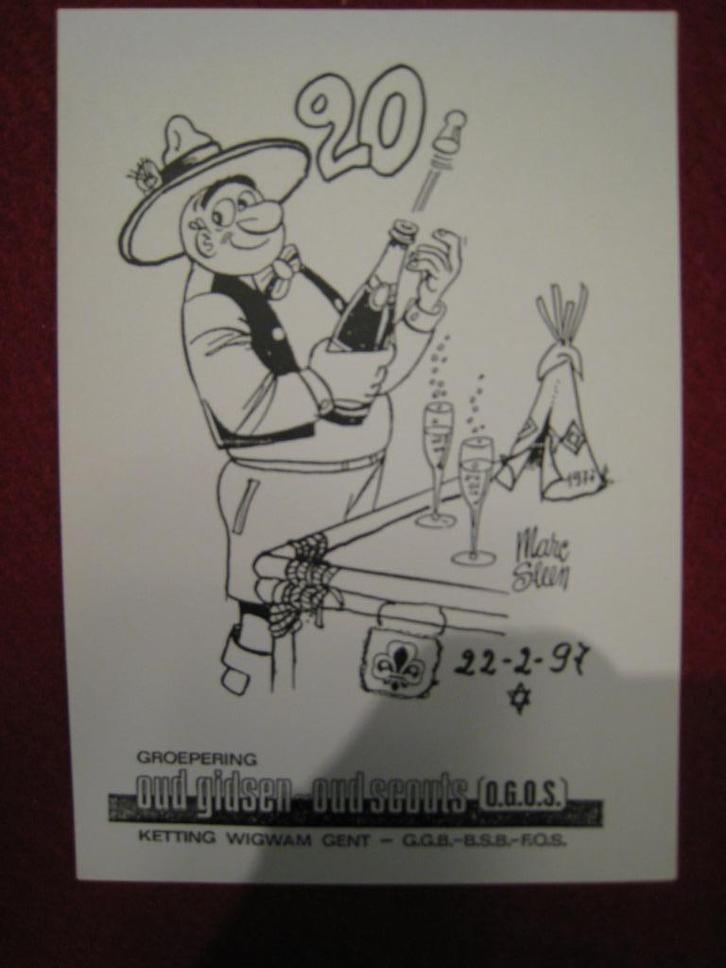 Scoutisme Kaart Marc Sleen Oud Scouts Gent, Verzamelen, Scouting, Zo goed als nieuw, Overige typen, Verzenden