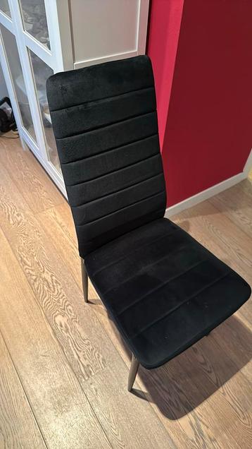4 stoelen zwart fluweel