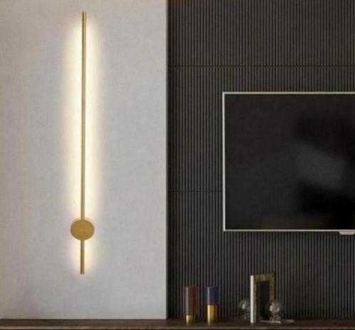 Lijn Led Wandlamp Goud stang Staaf 60cm muurlamp luxe modern, Huis en Inrichting, Lampen | Wandlampen, Ophalen of Verzenden