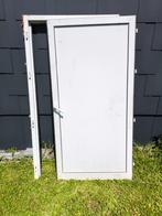 Witte PVC buitendeur, Doe-het-zelf en Bouw, Raamkozijnen en Schuifdeuren, Kunststof, Gebruikt, 150 tot 225 cm, Ophalen