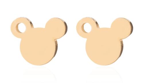 Mickey Mouse Disney design verguld rvs oorstekers, Handtassen en Accessoires, Oorbellen, Nieuw, Knopjes of Stekers, Overige materialen