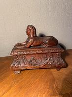 Antieke houten doos ( 19 x 9 x 16 cm ), Ophalen