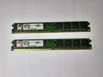 PC geheugen 2 x Kingston 1GB DDR2-800 KVR800D2N6/1G, Computers en Software, RAM geheugen, Ophalen of Verzenden, DDR2, Gebruikt