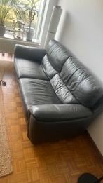 Leren bruine zetel, Ophalen, Gebruikt, 100 tot 125 cm, Tweepersoons