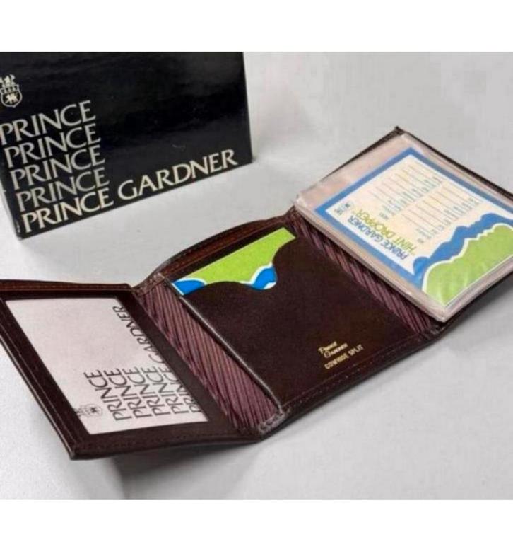 Vintage PRINCE Gardner portemonnee Cowhide split hint drop, Handtassen en Accessoires, Portemonnees, Nieuw, Overige merken, Bruin