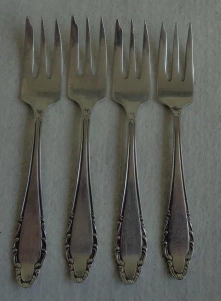 Sola GZ 980 Lot de 4 fourchettes à gâteau et à pâtisserie 12, Envoi, Comme neuf, Inox ou Chrome, Ensemble de couverts