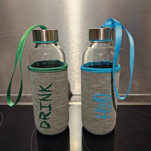 Lot de 2 gourdes en verre 50 cl, Huis en Inrichting, Keuken | Servies, Nieuw, Kom(men), Glas, Ophalen of Verzenden