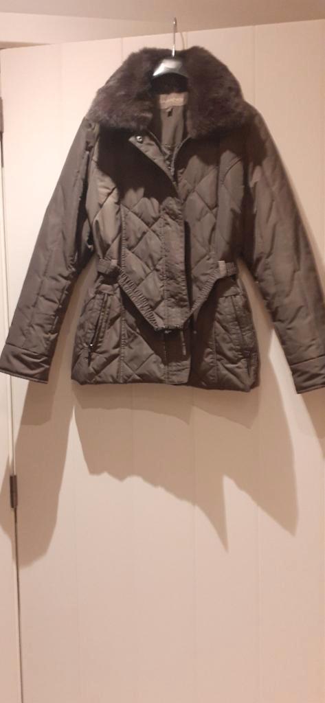 damesjas gewatteerd met echte pels, Kleding | Dames, Jassen | Winter, Nieuw, Maat 38/40 (M), Bruin, Ophalen of Verzenden