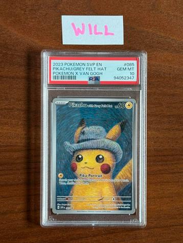 Pikachu x Van Gogh PSA 10 Pokémon-kaart