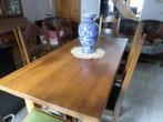 Table à manger + 6 chaises en chêne massif 170/78/79, Maison & Meubles, 150 à 200 cm, Cinq personnes ou plus, Comme neuf, Enlèvement