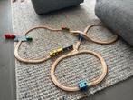 Houten treinbaan treinset hout vrachtwagen brug trein, Kinderen en Baby's, Ophalen of Verzenden, Gebruikt
