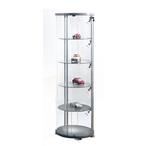 Vitrinekast glas rond glasvitrine met slot - Verzamelingen, Verzenden
