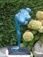 gesigneerde groene bronzen naakte vrouwelijke buste, NICK, Ophalen of Verzenden, Brons