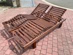 Enorme teakhouten ligstoelen., Tuin en Terras, Ophalen, Zo goed als nieuw, Teakhout, Verstelbaar