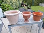 3 bloempotten, Jardin & Terrasse, Pots de fleurs, Synthétique, 25 à 40 cm, Jardin, Utilisé