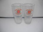 2 bierglazen Golding Campina voor € 1,50, Enlèvement ou Envoi, Comme neuf, Verre ou Verres, Autres marques