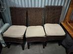 6 rieten stoelen met kussens, Ophalen, Bruin, Riet of Rotan, Zo goed als nieuw