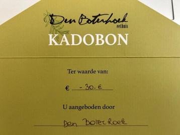 Cadeaubon Restaurant Boterhoek 30 euro (te koop aan 20 euro)