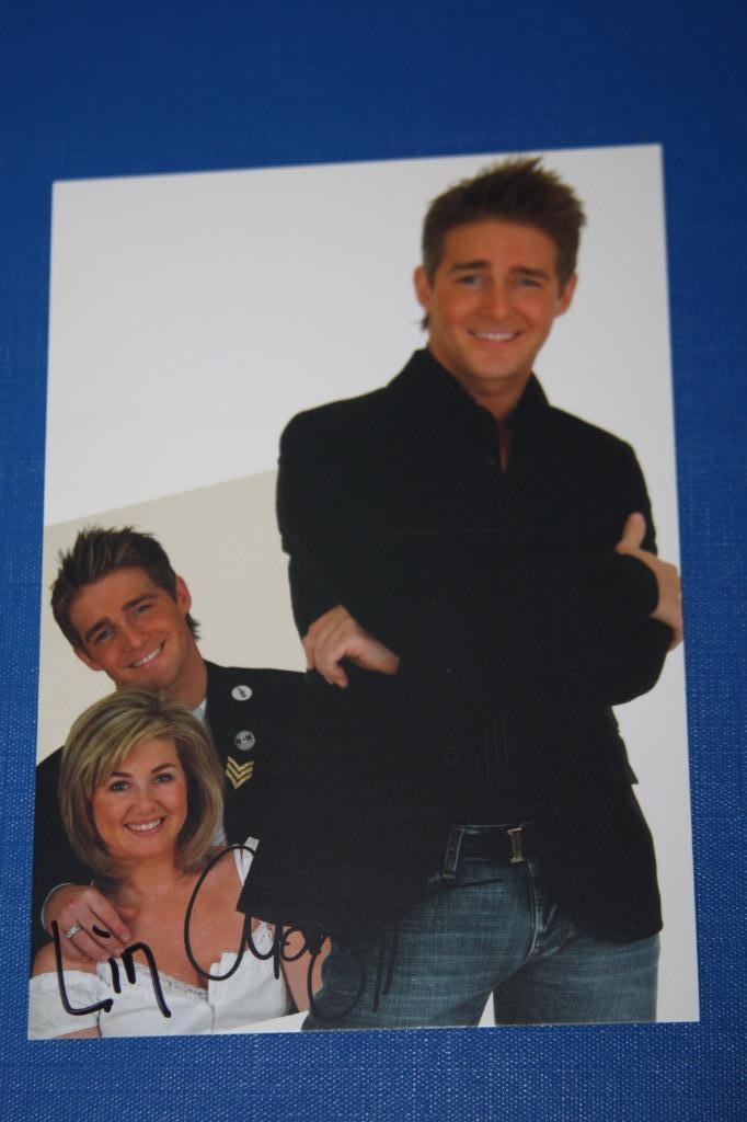 Lindsay en Christoff 2 x originele handtekening op kaart, Verzamelen, Muziek, Artiesten en Beroemdheden, Zo goed als nieuw, Foto of Kaart