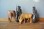 Set houten vintage decoratie, Antiek en Kunst, Ophalen