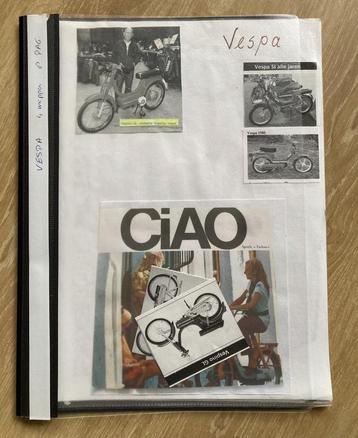 Unieke Map met documentatie Vespa brommers / bromfiets beschikbaar voor biedingen
