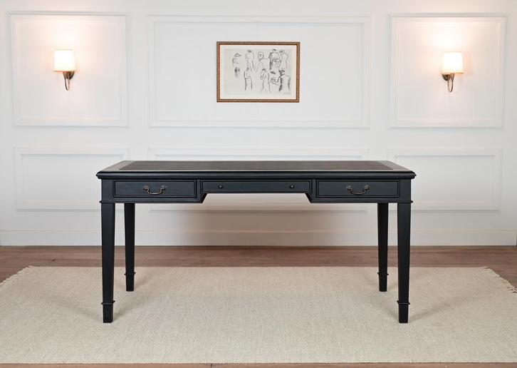 Klassiek Engels bureau zwart (schrijftafel) (NIEUW), Huis en Inrichting, Bureaus, Nieuw, Bureau, Ophalen of Verzenden