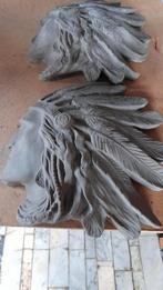 Stenen indianenkoppen 2 stuks, Jardin & Terrasse, Statues de jardin, Enlèvement
