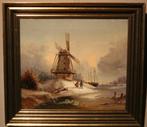 Winterlandschap op canvas uit 1852, Antiek en Kunst, Verzenden