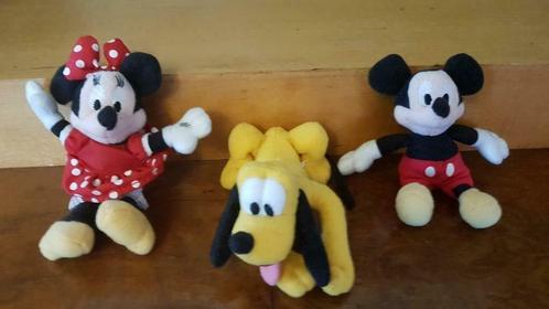 3 poupées vintage Walt Disney Mickey, Minnie, Plu, Collections, Disney, Comme neuf, Statue ou Figurine, Dingo ou Pluto, Enlèvement ou Envoi